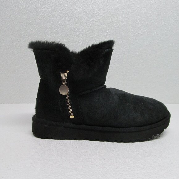 UGG Bailey Zip Mini Boot Leather Sheepskin size 7 - Picture 5 of 10